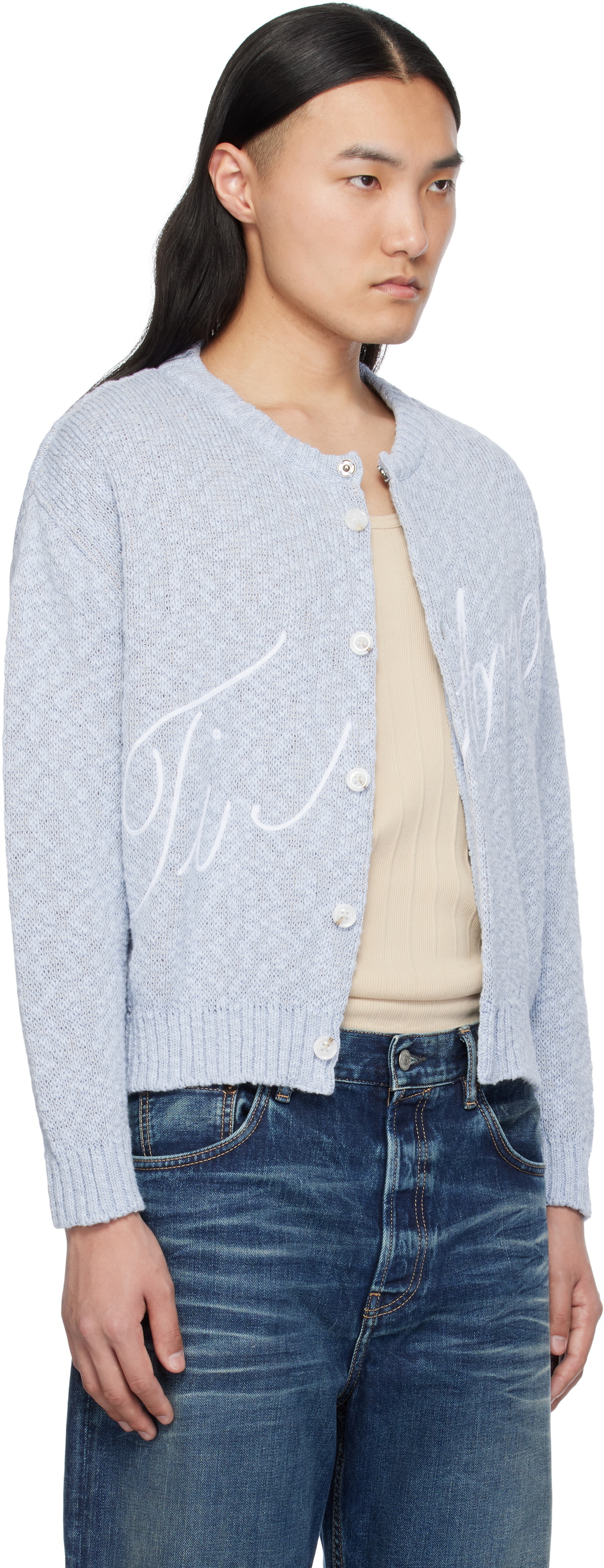 Carne Bollente Blue 'Ti Amo' Cardigan