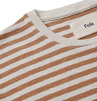 Folk - Striped Cotton-Jersey T-Shirt - Men - Brown