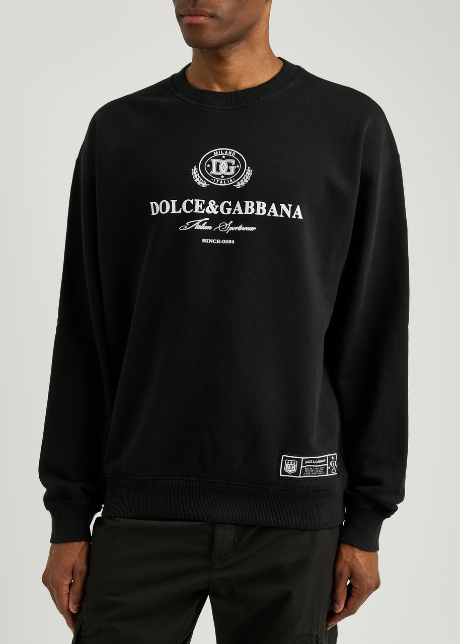 Dolce & Gabbana Logo-print Cotton Sweatshirt Black