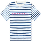 SOPHNET. Men's Logo Stripe T-Shirt in White