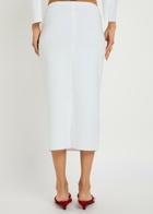 Norma Kamali Stretch-crepe Midi Pencil Skirt White