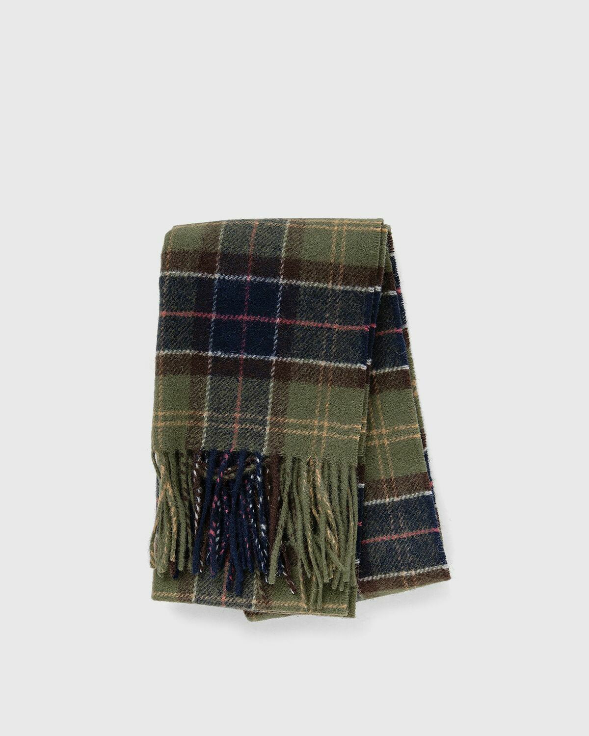 Barbour Tartan Lambswool Scarf Blue/Green Mens Scarves Barbour