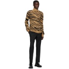 Paco Rabanne Tan and Black Brushed Mohair Tiger Turtleneck