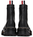 Thom Browne Black Longwing Hiking Sole Stripe Lace-Up Boots