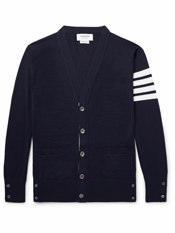 Photo: Thom Browne - Striped Wool Cardigan - Blue