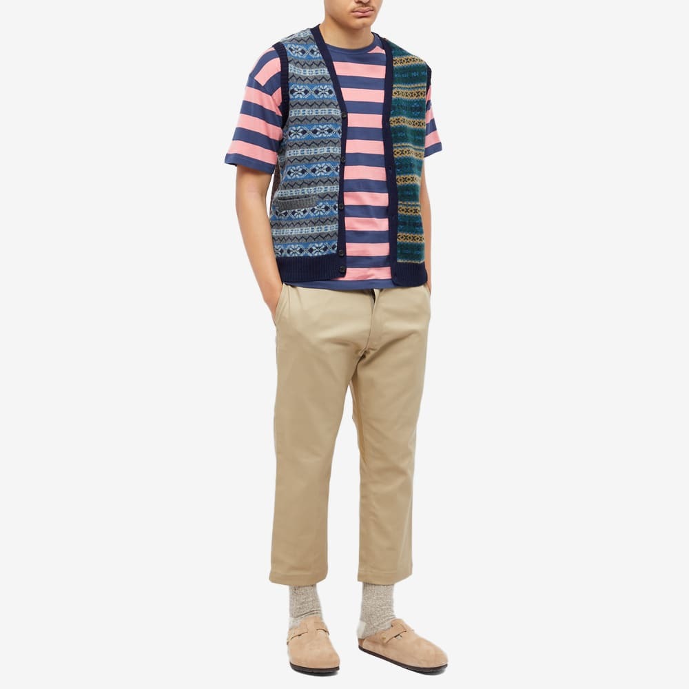 Visvim Men's Border Striped T-Shirt in Purple Visvim