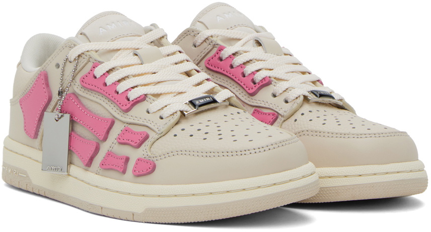 AMIRI Beige & Pink Skel Top Sneakers Amiri AMIRI Beige & Pink Skel Top Sneakers Amiri
