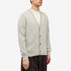 Maison Kitsuné Men's Baby Fox Patch Regular Cardigan in Light Grey Melange