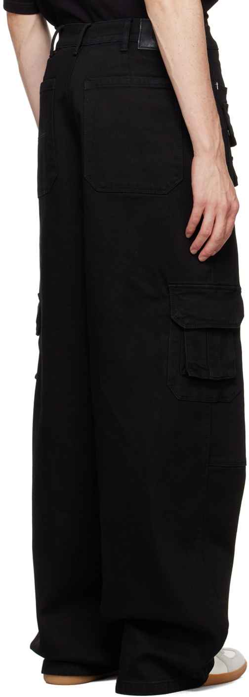 RTA Black Roman Denim Cargo Pants