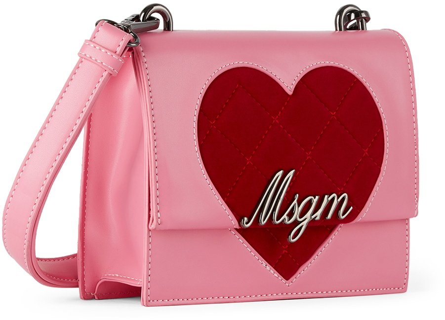 Quilted Heart Crossbody Bag - Red