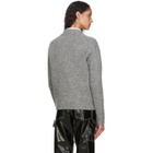 Tibi Grey Eco Tweedy V-Neck Sweater