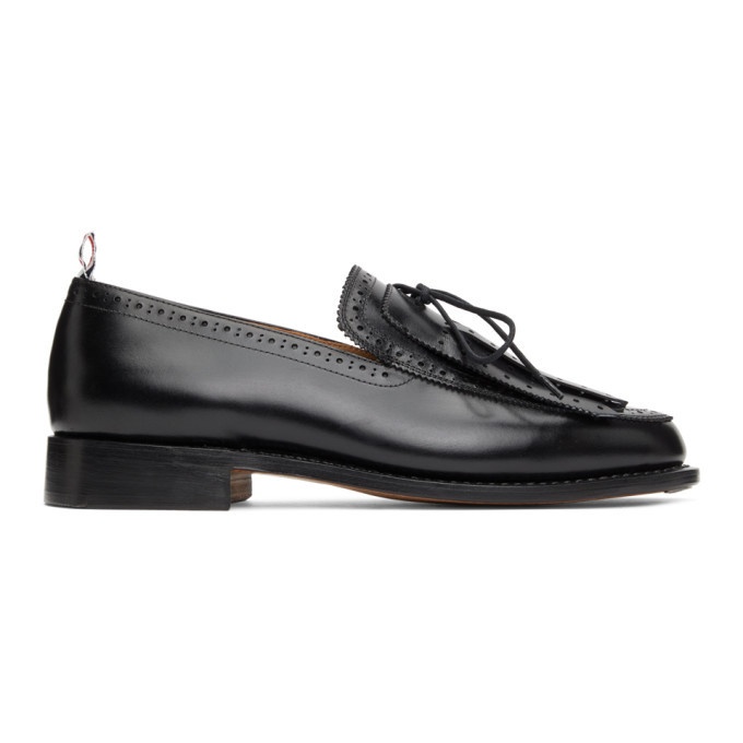Photo: Thom Browne Black Perforated Kilted Loafers