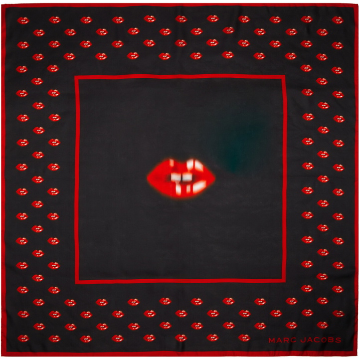 Photo: Marc Jacobs Black Blurred Lips Square Scarf