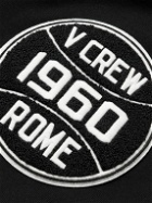 Valentino - Logo-Appliquéd Cotton-Jersey Hooded Bomber Jacket - Black