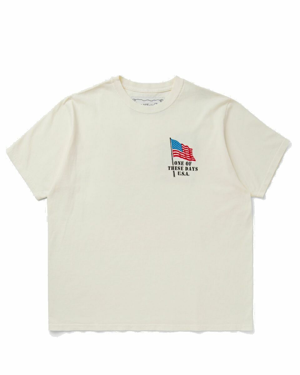 Photo: One Of These Days American Flag Cowboy Tee White - Mens - Shortsleeves