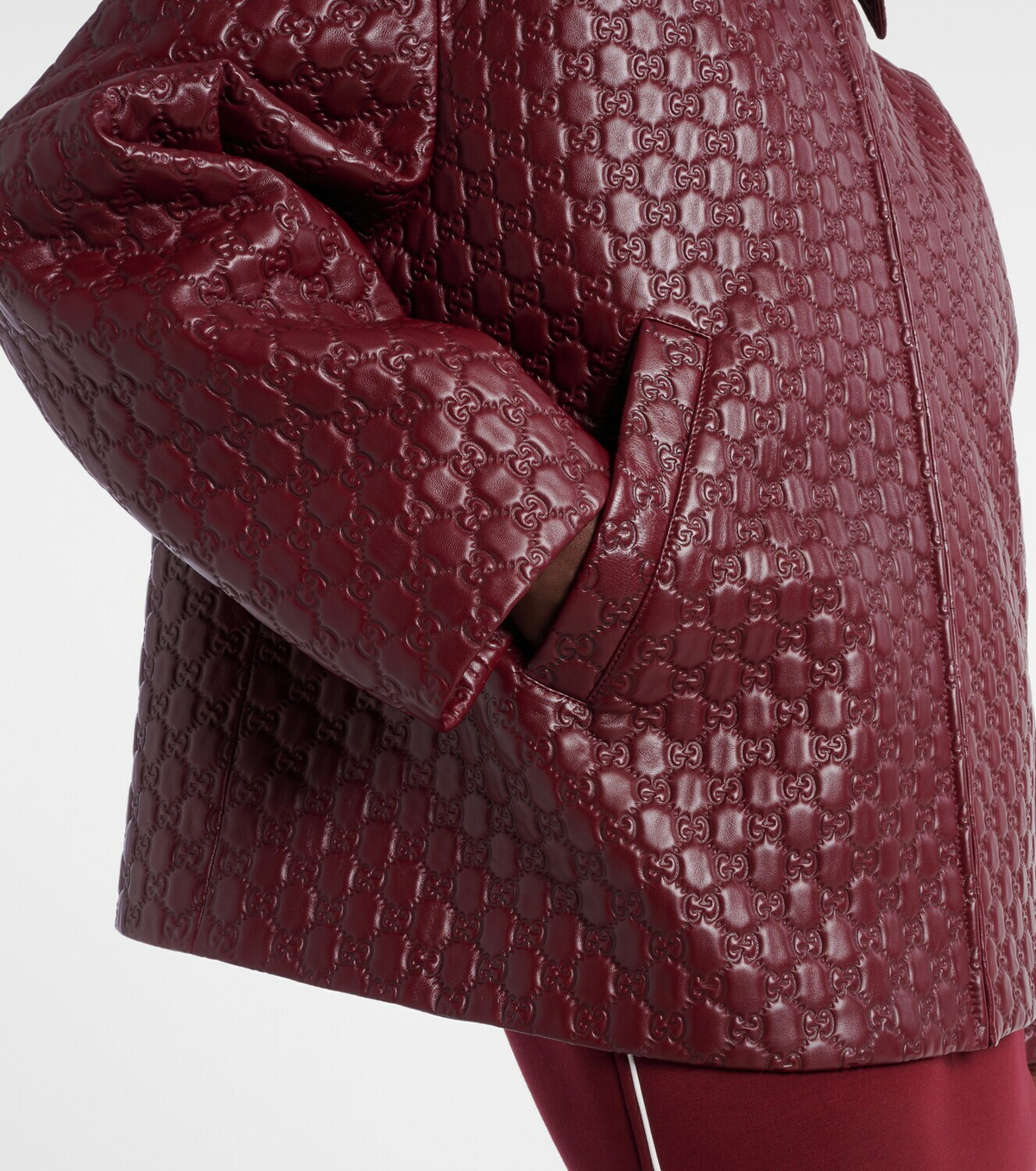 Gucci GG debossed leather jacket