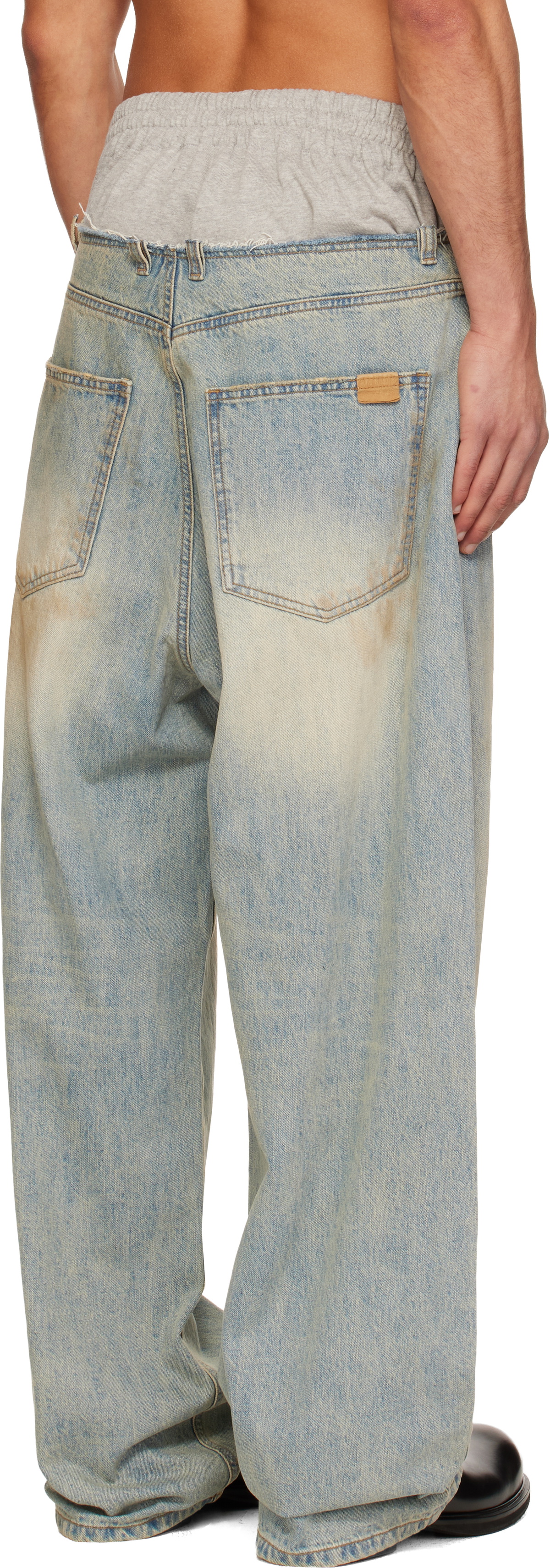We11done Blue Layered Jeans