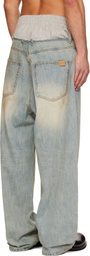 We11done Blue Layered Jeans