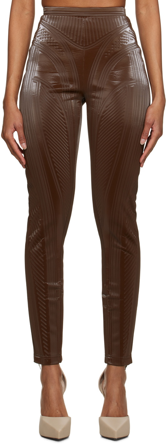 High-rise jersey leggings in brown - Loro Piana