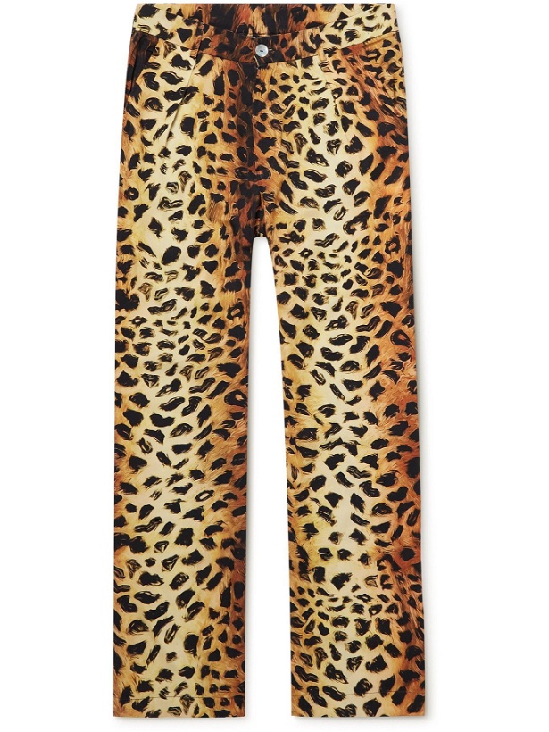 Photo: Endless Joy - Straight-Leg Leopard-Print TENCEL-Blend Trousers - Animal print