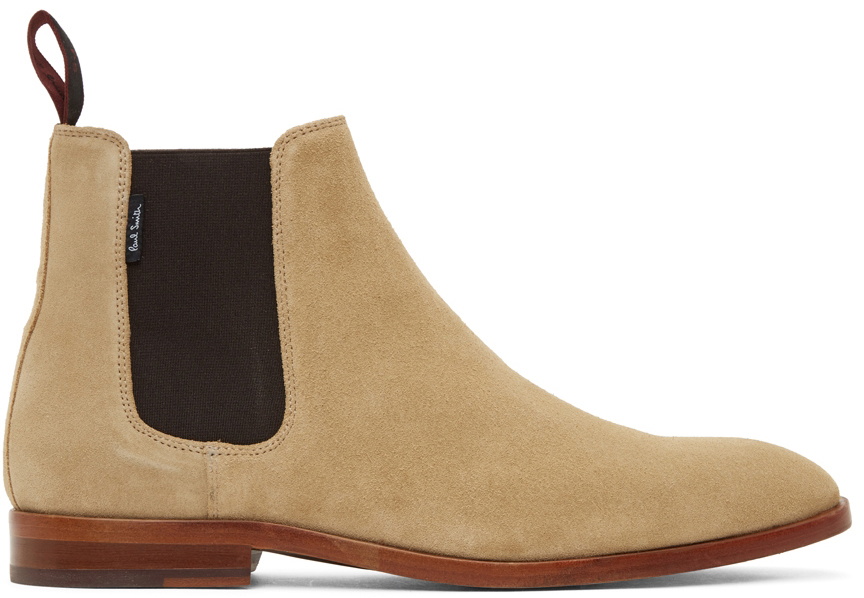 PS by Paul Smith Beige Gerald Suede Chelsea Boots by Paul Smith