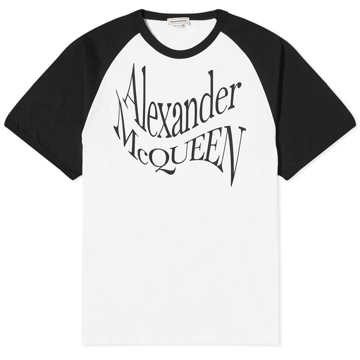 Photo: Alexander McQueen Men's Warper Logo T-Shirt in White/Black