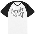 Alexander McQueen Men's Warper Logo T-Shirt in White/Black