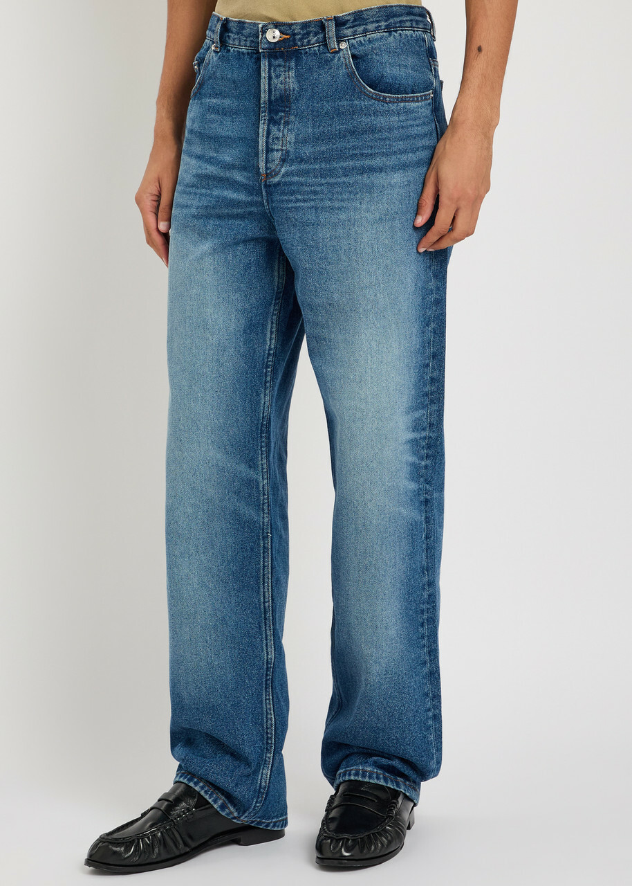 A.P.C. Fairfax Washed Straight-leg Jeans Mid Blu