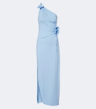 Coperni Floral-appliqué asymmetric jersey gown