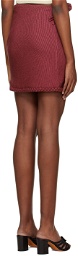 Helenamanzano Burgundy Braided Miniskirt