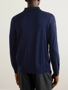 Paul Smith - Embroidered Merino Wool Polo Shirt - Blue