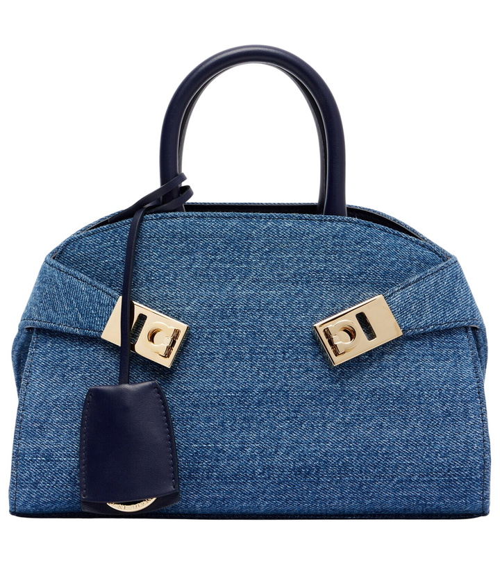 Photo: Ferragamo Hug Small denim tote bag