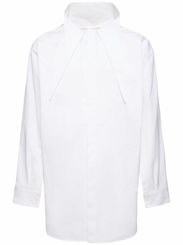 Photo: JIL SANDER - Draped Neck Cotton Poplin Shirt