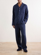Derek Rose - Sicily 1 Linen-Canvas Pyjama Set - Blue