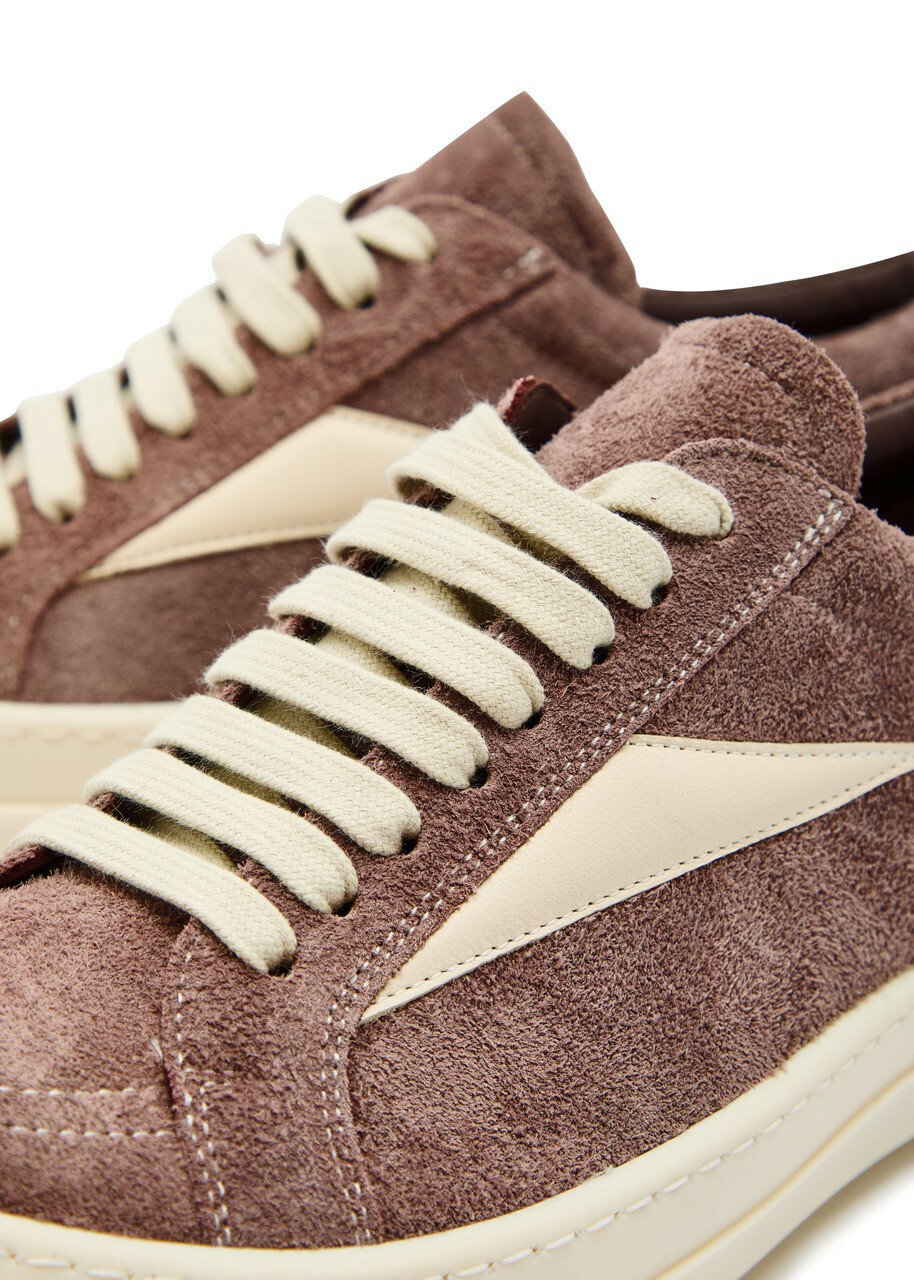 Rick Owens Vintage Panelled Brushed Suede Sneakers Taupe