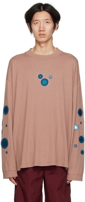 Photo: Acne Studios Brown Mirror Embroidery Long Sleeve T-Shirt