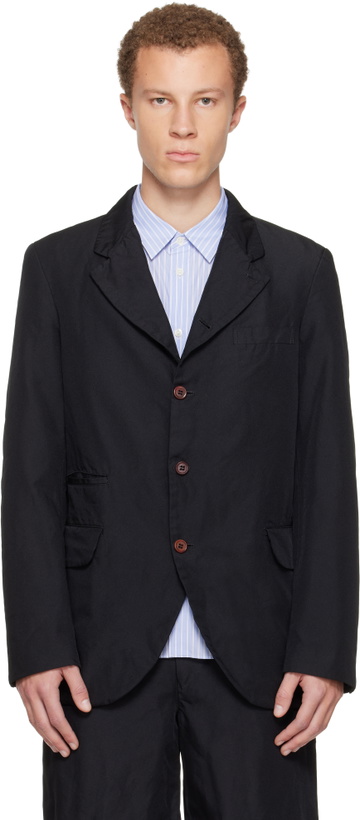Photo: Comme des Garçons Homme Plus Black Polyester Twill Garment Dyed Blazer