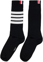 Thom Browne Black 4-Bar Socks