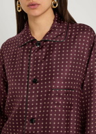 Saint Laurent Patterned Silk Shirt Bordeaux