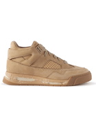 Maison Margiela - DDSTCK Mesh-Trimmed Suede Sneakers - Neutrals