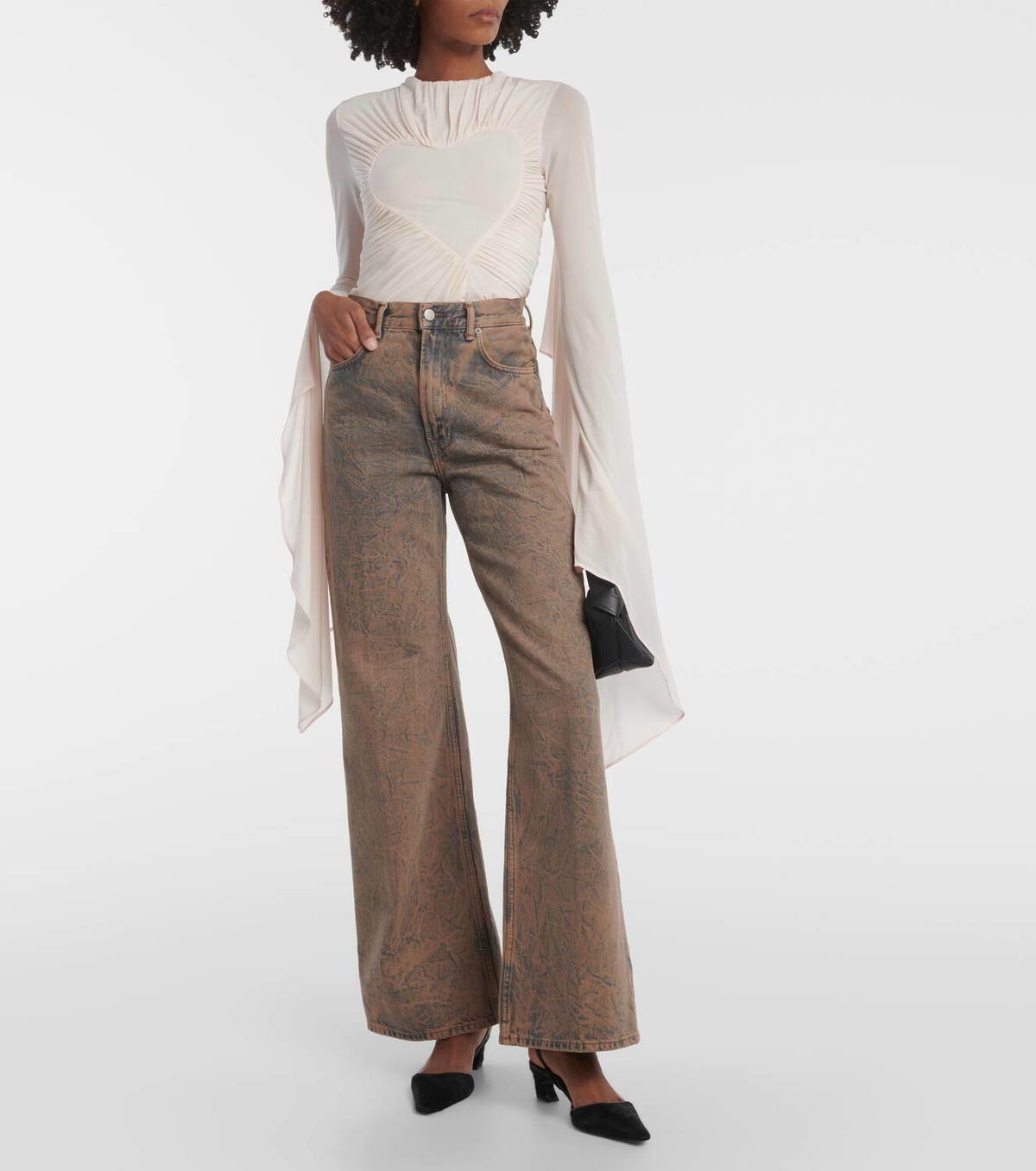 【Acne Studios】 2022F high-rise wide-leg jeans Acne Studios 2022F high-rise wide-leg Jeans | Black | FARFETCH