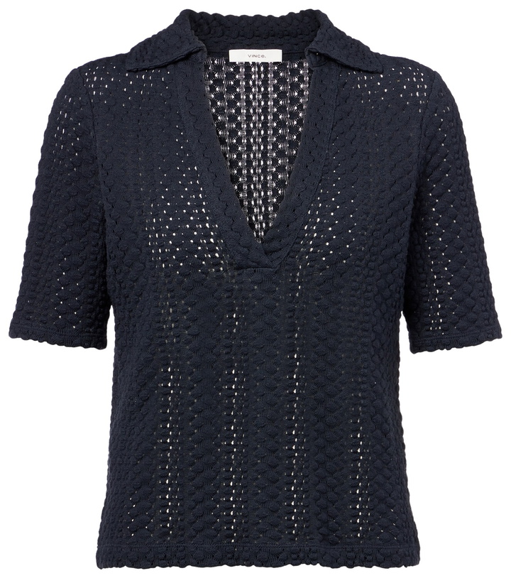 Photo: Vince Open-knit cotton polo shirt