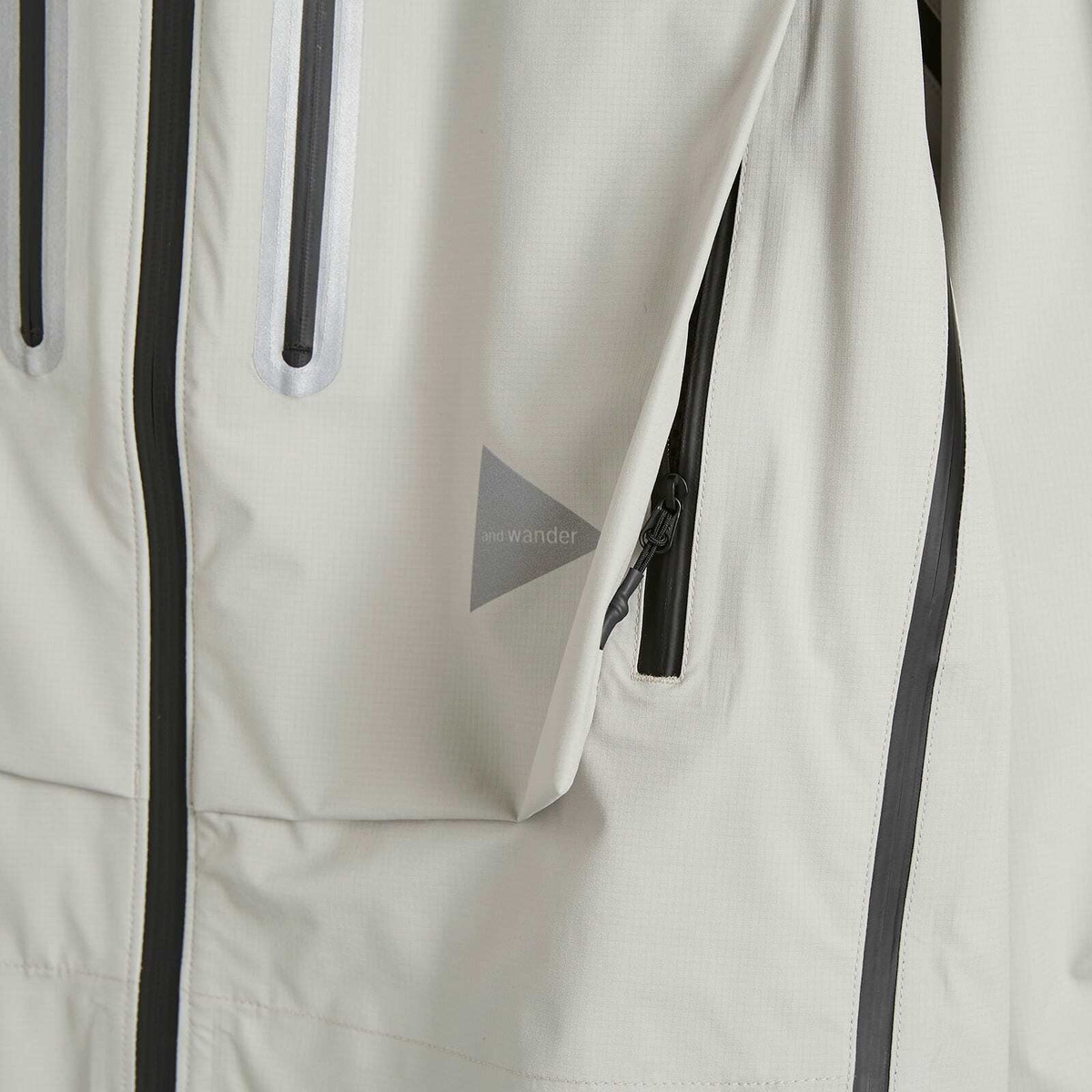 and wander Pertex Shield Rain Jacket in Light Grey