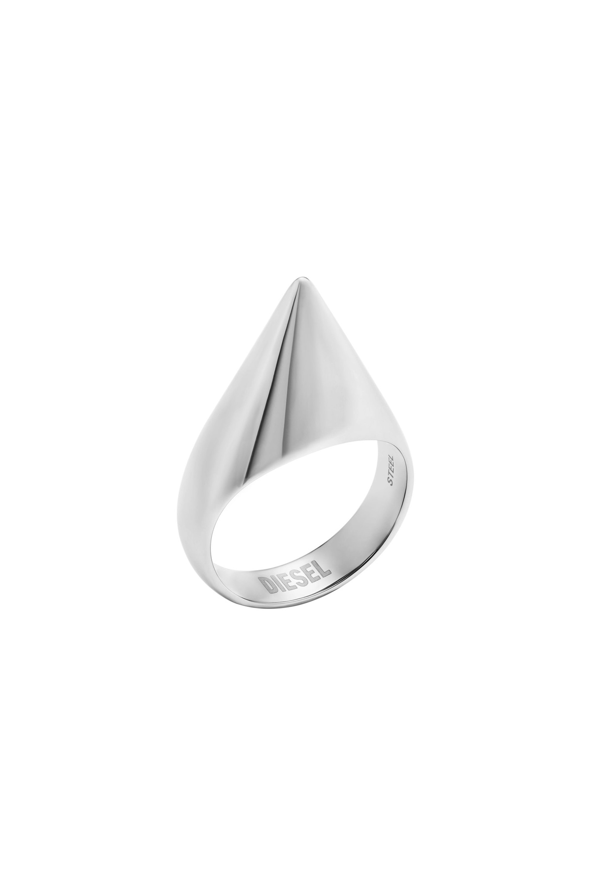 Diesel Stainless steel spike band ring - Rings - Unisex - Silver