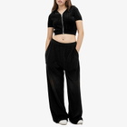 Alexander Wang Women's Short Sleeve Crop Logo Hoodie in Black