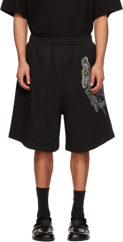 Photo: We11done Black Cross Chain Shorts