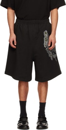 We11done Black Cross Chain Shorts