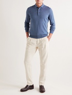 Caruso - Wool Polo Shirt - Blue