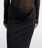 Mugler Pinstripe wool pencil skirt