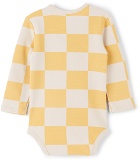 Jellymallow Baby Yellow & Off-White Check Bodysuit